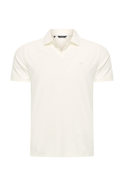 Men V Neck Polo Shirt | Off White