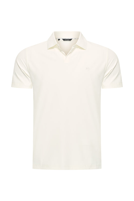 Men V Neck Polo Shirt | Off White