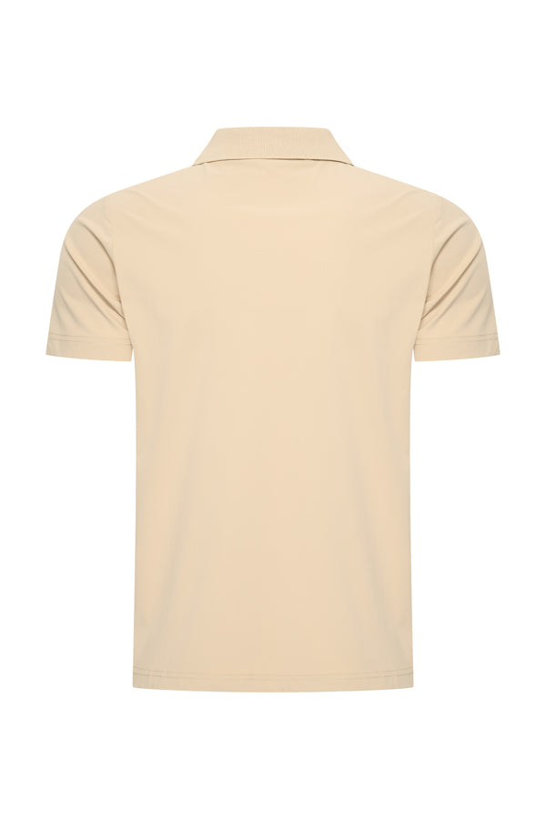 Men V Neck Polo Shirt | Sand