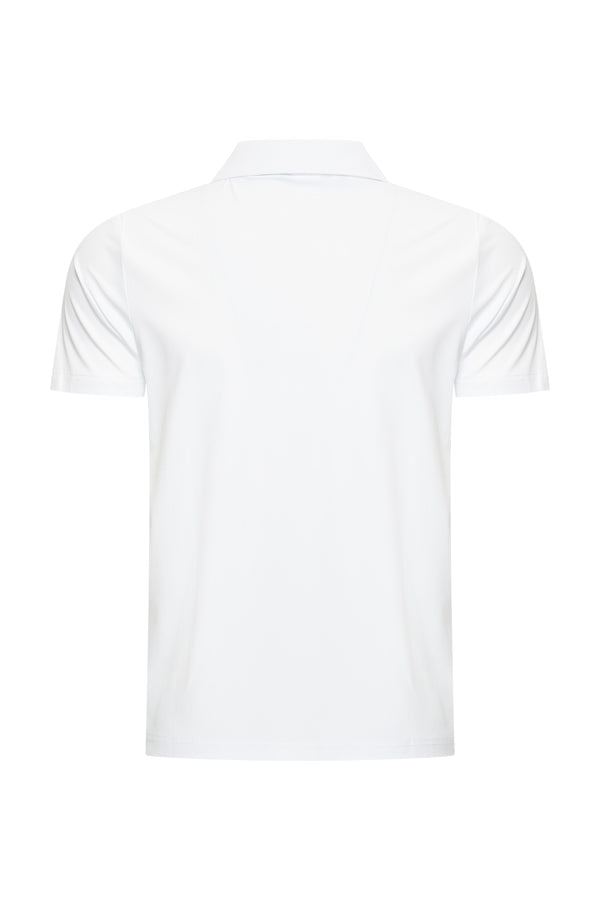 Men V Neck Polo Shirt | White