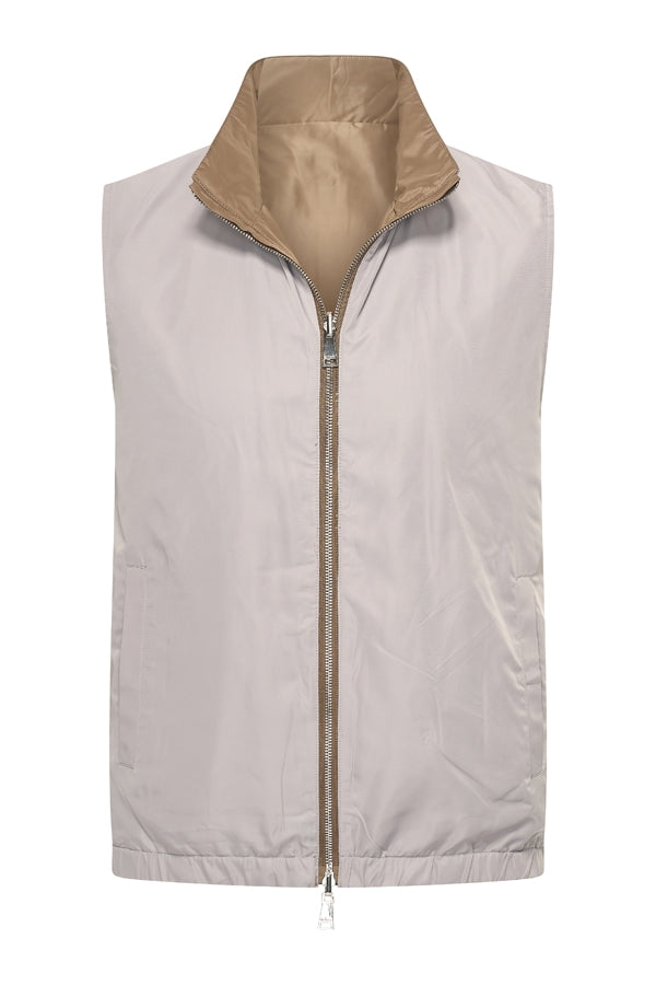 Men Gilet Tech Reversible | Taupe | L.Grey