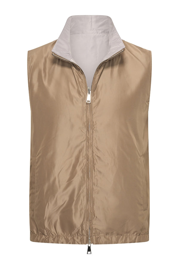 Men Gilet Tech Reversible | Taupe | L.Grey