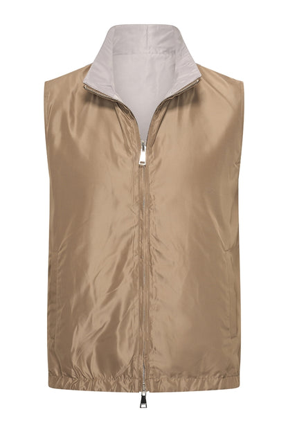Men Gilet Tech Reversible | Taupe | L.Grey