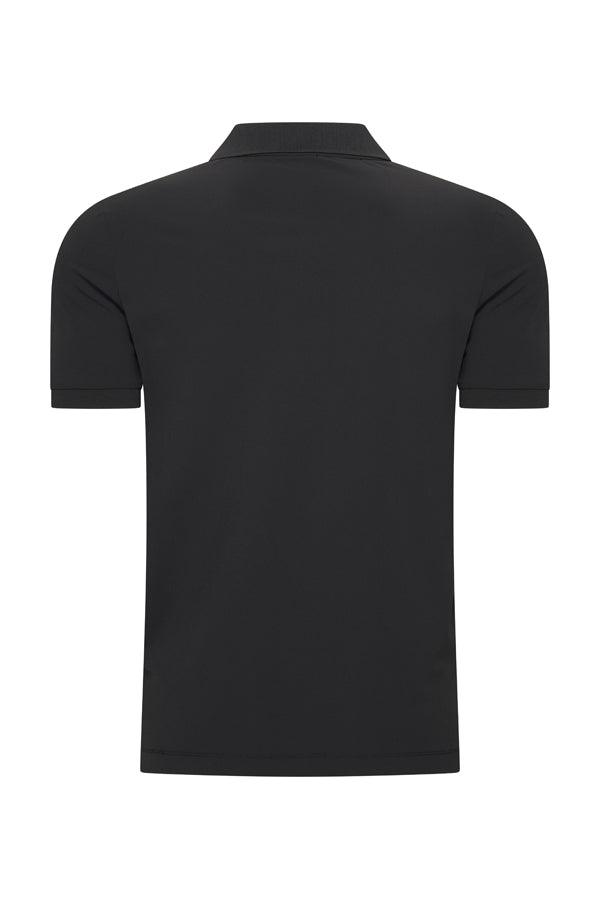 Men Zip Polo Shirt | Black