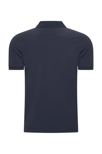 Men Zip Polo Shirt | Dark Blue
