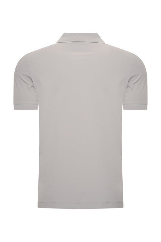 Men Zip Polo Shirt | Elephant Grey