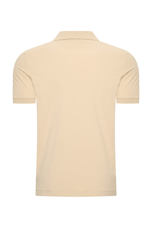Men Zip Polo Shirt | Sand