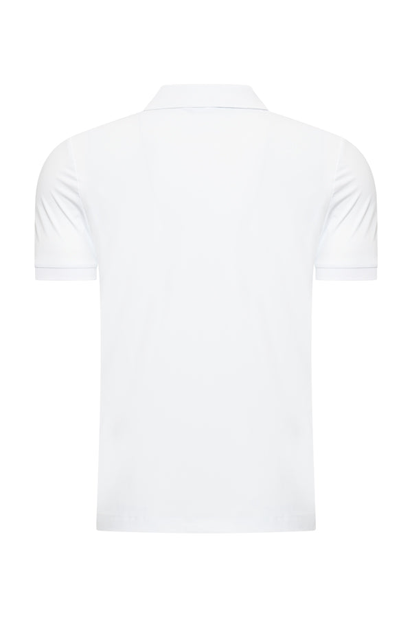 Men Zip Polo Shirt | White
