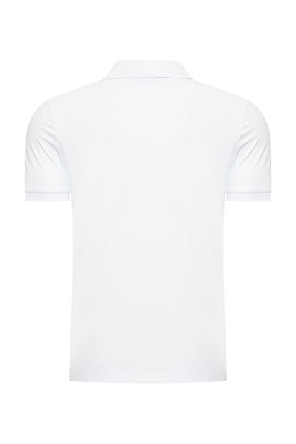 Men Zip Polo Shirt | White