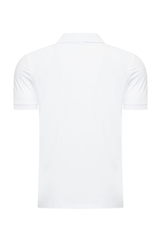 Men Zip Polo Shirt | White