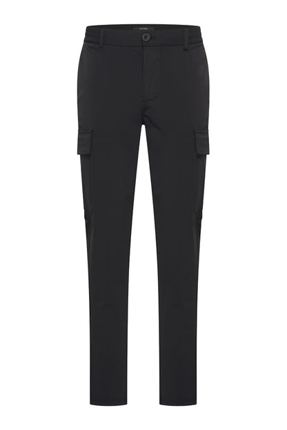 Men Trousers Straight Cargo | Black