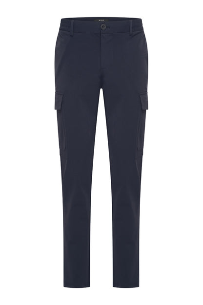 Men Trousers Straight Cargo | Dark Blue