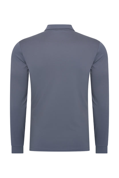 Men Polo Cotton Long Sleeves | Cloud Blue