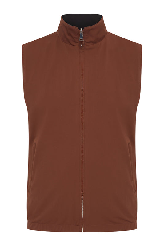 Men Gilet Reversible | Brown Stone | Black