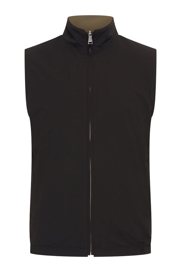 Men Gilet Reversible | Black | Olive