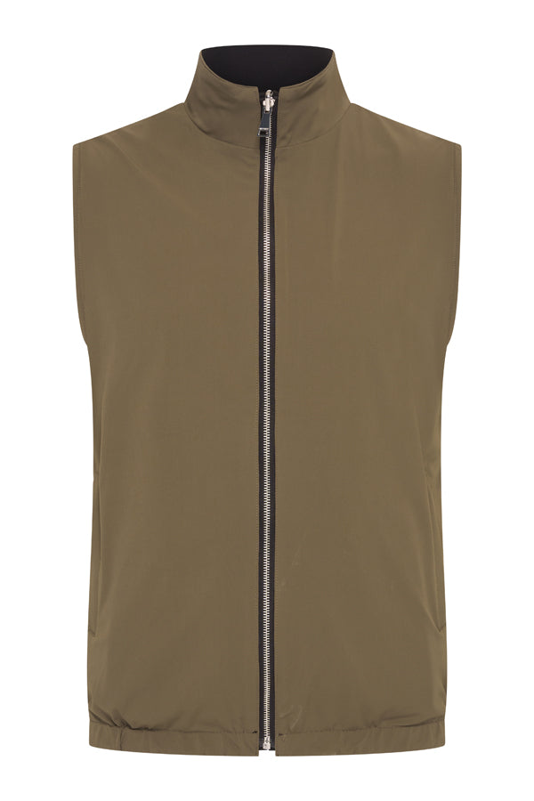 Men Gilet Reversible | Black | Olive