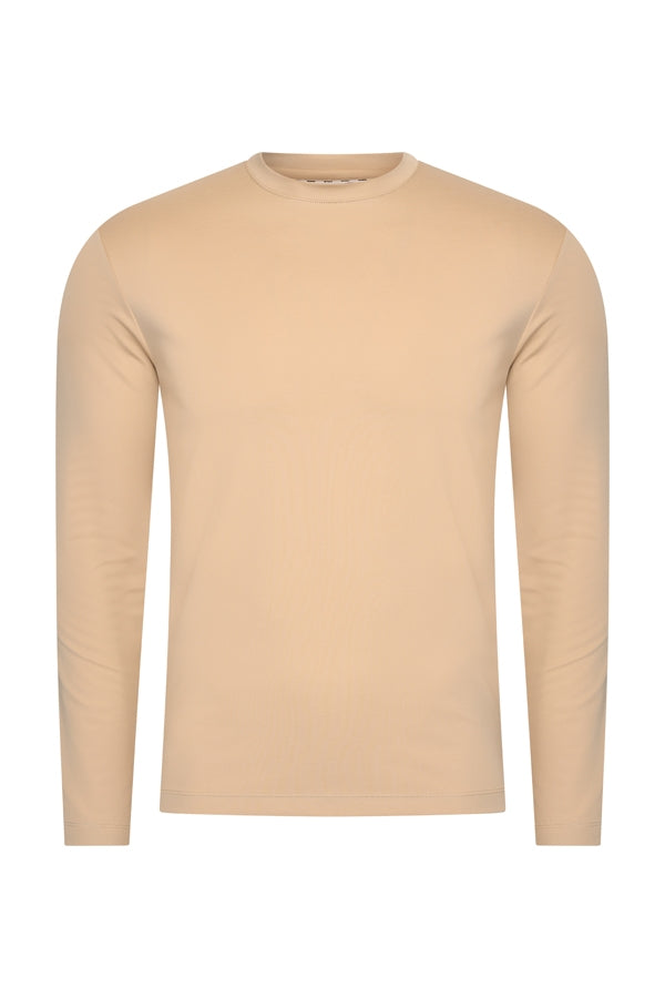 Herren Baumwollhemd Langarm | Beige