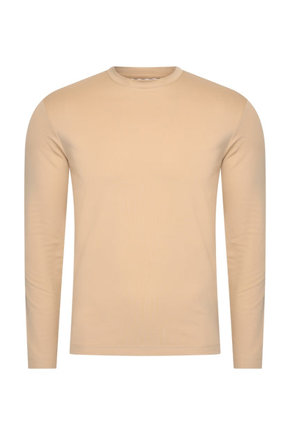 Herren Baumwollhemd Langarm | Beige