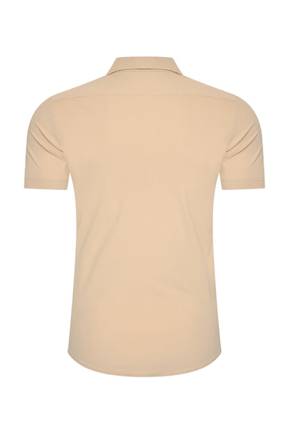 Men Shirt Short Sleeve | Beige
